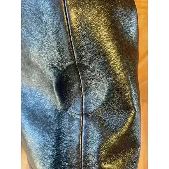 New Agolde Riley Long Pants Recycled Leather in Detox Black High Rise Sz 34 - Picture 11 of 11